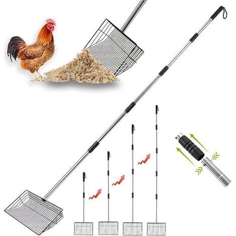 Metal Chicken Poop Scoop Removable Chicken Coop Cleaning Tool Chicken Coop Accessories (1/5)