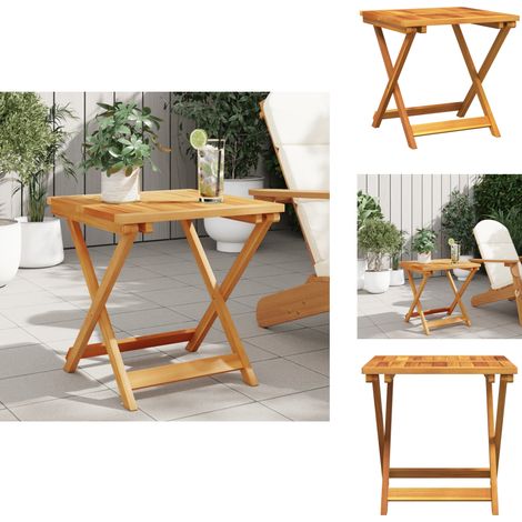 Gartentisch Klappbar 50x50x50 cm Massivholz Akazie - Gartentisch - Akasienholzttisch - Klappender Tisch - Outdoor Möbel - Gartenmöbel (1/5)