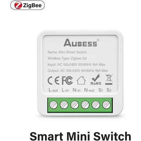 Interrupteur intelligent Tuya Zigbee/WiFi avec moniteur d'énergie, disjoncteur bidirectionnel 16 A, Smart Life (1/5)
