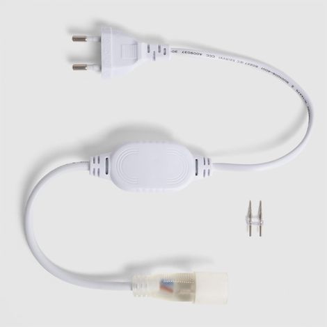 Cavo Raddrizzatore per Striscia LED Neon Circolare 360 Flessibile Monocolore Taglio 100cm Ø17 mm