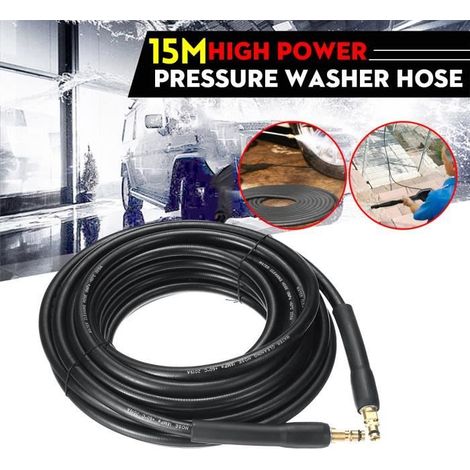 Nettoyeur haute pression de 15 mètres, tuyau de nettoyage à fixation rapide, compatible avec les nettoyeurs haute pression Kärcher série K2-K7 (1/4)
