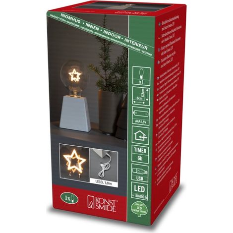 Konstsmide LED Tischleuchte Stern 1 Diode bernstein (1/3)