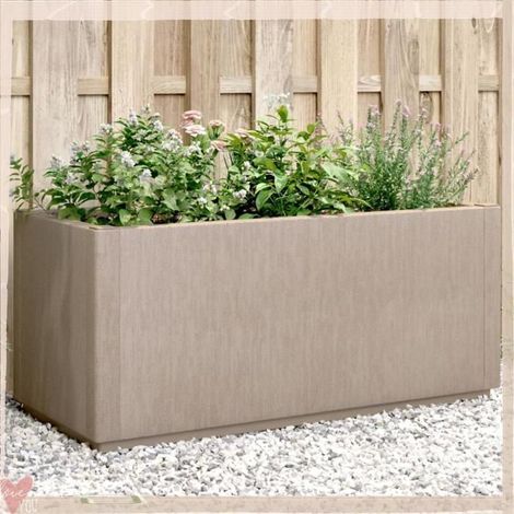 Jardinière - VINGVO - 368778 - Marron clair - 80x36x35 cm - Polypropylène (PP) anti-choc (1/5)