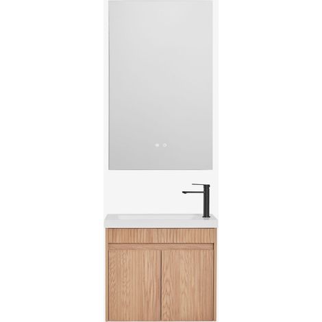 SKLUM Hängendes Badezimmermöbel-Set aus Holz mit integriertem Waschbecken Narek (1/5)