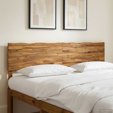 vidaXL Tête de lit en bois brut ROSTOCK Naturel 200 cm (1/5)