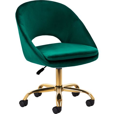 Poltrona girevole 4Rico QS-MF18G in velluto verde (1/5)