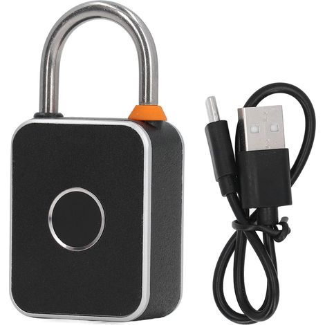 Cadenas à empreintes digitales, étanche, résistant à la rouille, Rechargeable, indicateur LED intelligent pour casier de gymnastique, clôture de porte (1/5)