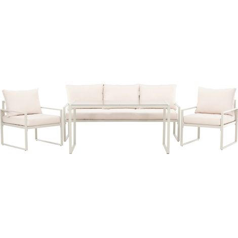 Salon de Jardin 5 Places "Catania" 179cm Beige (1/5)