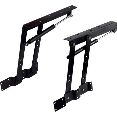 Lot de 2 mécanismes de levage pour table basse relevable – Charnières et supports de fixation (vérin hydraulique à gaz) (1/5)