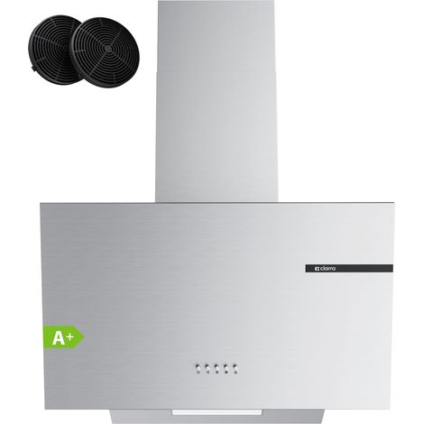 Ciarra – Hotte décorative inclinée 60cm 600m³/h – Évacuation ou recyclage – Classe A+ – Niveau sonore 64dB – CD6765AS