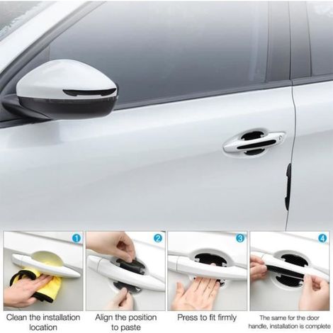 Protection Portière Voiture,Protecteur de Poignée Encastrée de Porte de Voiture Autocollante,pour Rétroviseur,Bord de Porte(12pcs) (1/4)