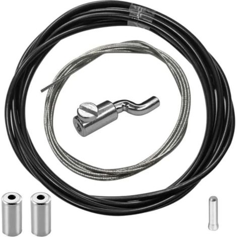 – Kit de réparation universel pour tondeuse – Câble de 2m 1,5mm avec gaine téflon – Serre-câble en Z et embouts inclus – Accessoire motoculture