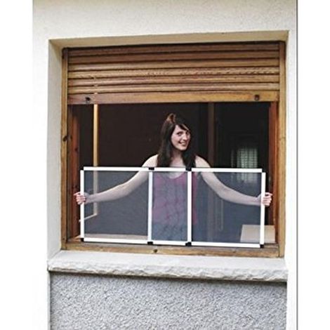 1PZ ZANZARIERA ESTENSIBILE PER FINESTRE BIANCO RAL 9010 cm.100x70 (1/2)