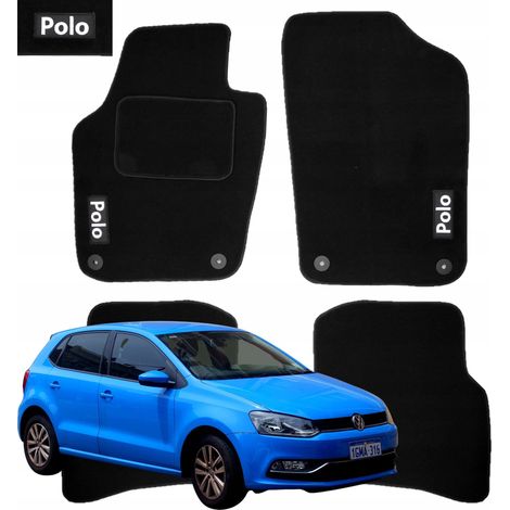 Tappetini in velluto per Volkswagen Polo 6R 2009-2017, tappetini per auto HAFT B (1/5)