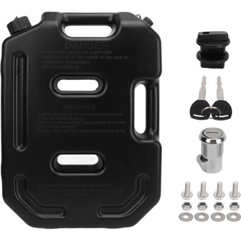 DEESSE SHOP-Jerrican essence 10L noir – Bidon anti-fuite léger en ABS – Résistant aux chocs pour moto, ATV, UTV – Norme sécurité carburant (1/5)