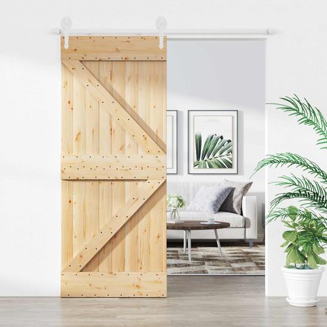vidaXL Porta scorrevole Naturale e Bianco 85 x 210 cm