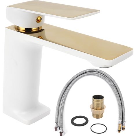 Robinet mélangeur eau chaude froide pour lavabo, bec unique longue poignée, salle de bain, G9/16