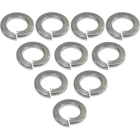 Paquete de 10 arandelas de seguridad elásticas M10 de YMYNY - Acero inoxidable A2 - DIN127 - Bricolaje (1/3)