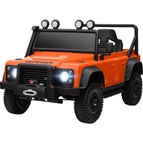 AMXCNOY Voiture électrique pour enfants, fonctionne sur batterie 12 V, télécommande, fonction musicale, klaxon, lumières LED, orange