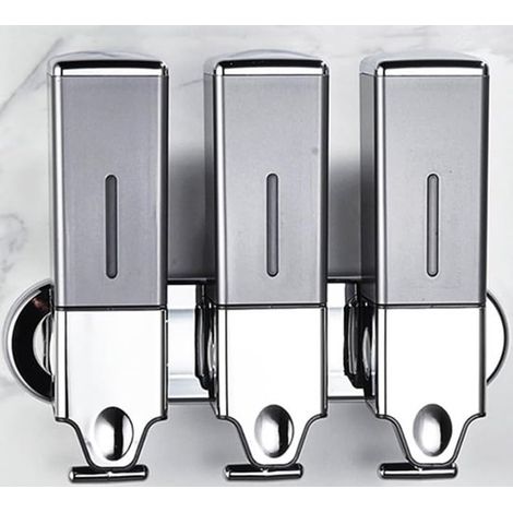 Dispensador manual de jabón,gel de ducha y loción para montaje en pared,apto para el hogar,hotel y restaurante (Gris,1500 ml) (30 x 26 x 10 cm) (1/3)