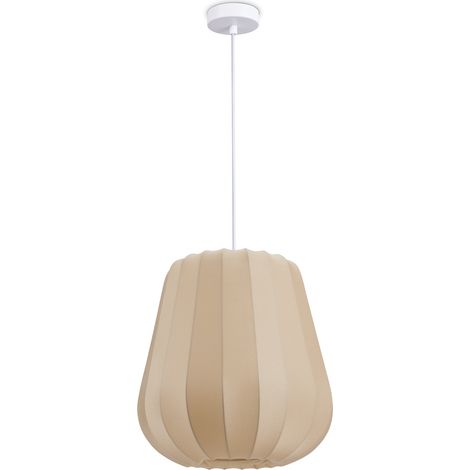 Paco Home Lámpara Colgante  Luminaria De Suspensión Salón Dormitorio Comedor Moderna Nylon E27 Beige, Lámpara colgante - Tipo 5