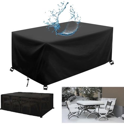 Housse Table de Jardin 200x105cm Housse Protection Salon de Jardin, Meubles, Terrasse Bâche De Protection Bache pour Table Rectangulaire/Carré-200x105x50cm/LxlxH (1/5)