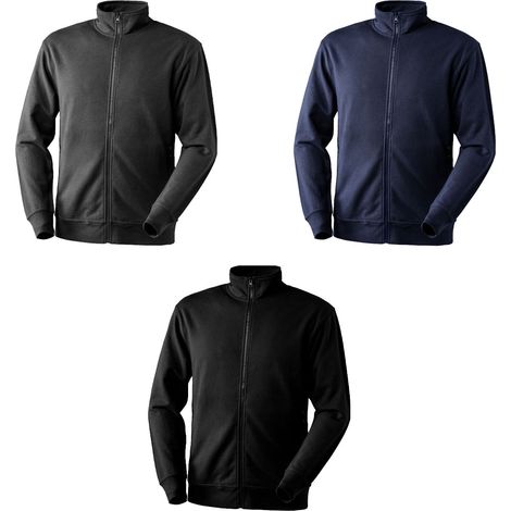 Neri Hoover Arbeits-Sweatshirt mit durchgehendem Reißverschluss - L - Grau