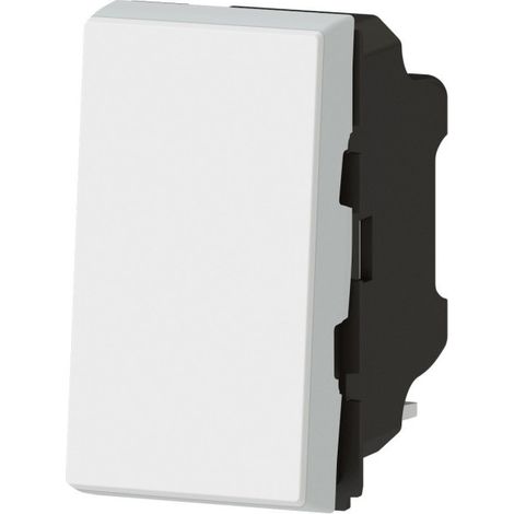 Legrand – Interrupteur va-et-vient étroit Mosaic – Plastique blanc brillant – Fixation à vis – Raccordement simplifié sans outil – Indice de protection IP31 (1/6)