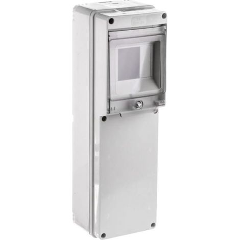 Tableau de distribution vide pour bâtiment, 4 prises mod.2 sans trous, gris EC69001