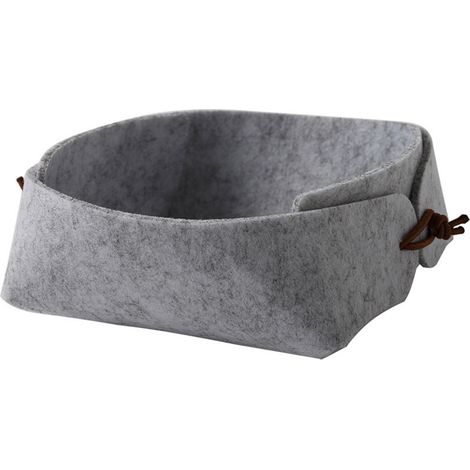 Lot de 10 boîtes de rangement en feutre pliables, coloris gris, organisation bureau (1/4)