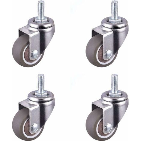 TPE roulette silencieuse roue plate roue universelle 4pcs 1 pouce vis universelle M6 15 (1/5)