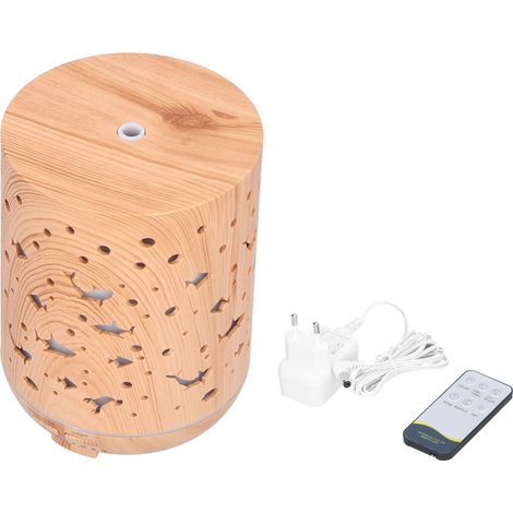 Diffuseur d'Aromathérapie 300ml avec Télécommande, Lumière LED Colorée, Design Bois Creux Silencieux (35dB) pour Bureau et Maison, Prise EU 100-240V (1/5)