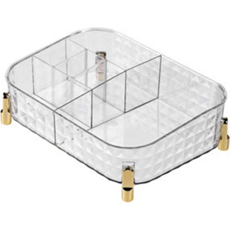 Transparenter Make-up-Organizer, großes Fassungsvermögen für Pinsel, Lippenstifte und Hautpflegeprodukte, Aufbewahrungsschale für Kosmetikartikel (1/5)
