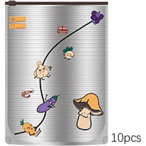 Sacs de conservation réutilisables en aluminium, hermétiques, adaptés à la congélation, avec fermeture éclair, pour la conservation des aliments et la préparation des repas (grand format) (1/5)