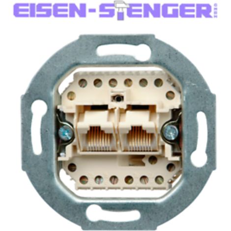 Kopp - UAE-Anschlussdose, für Telefon-und Datentechnik, RJ11/12, RJ45, 8 Pole, 2 getrennte Anschlüsse - 116200181