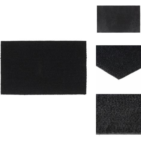 Fußmatte Schwarz 50x80 cm Kokosfaser Getuftet - Kokosfußmatte - Eingangsmatte - Türmatte - Outdoor Matten - Rutschfest (1/5)