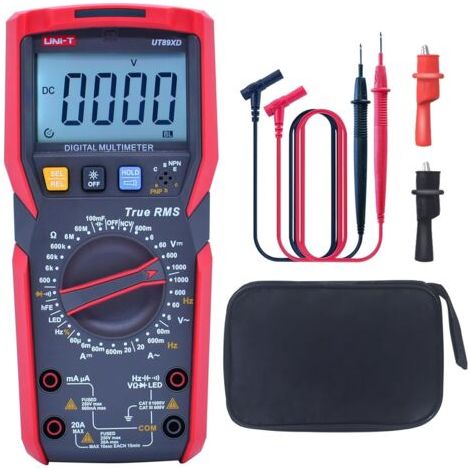 UT89XD Multimètre numérique, TRMS 6000 comptes Volt compteur Ohmmetre 12V LED Mesures d'essai AC DC Voltage courant NCV Résistance Capacitance hFE Diode (1/5)