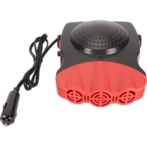 Chauffage de voiture 12V 150W, rotation à 360°, léger, portable, sûr, très efficace, noir et rouge, port allume-cigare, désembueur pour voitures et camions