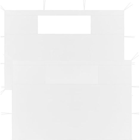 Deux parois latérales blanches de gazebo avec fenêtres. (1/5)