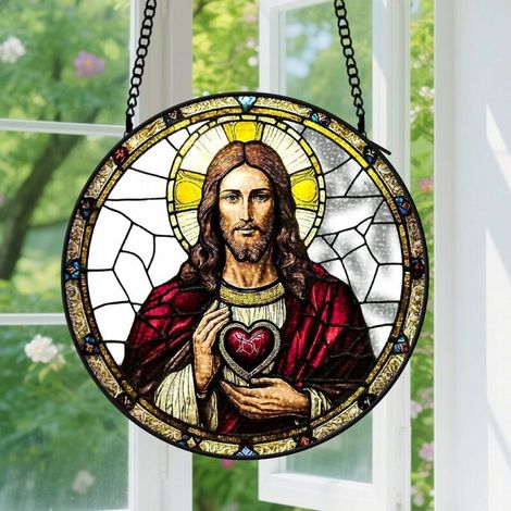 Capteur de soleil en vitrail - décoration spirituelle 9cm (1/4)