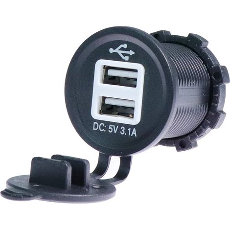 BIKETEC PRO TOMA DE CORRIENTE PARA MOTOCICLETA 2X USB TIPO A (EL) (1/4)