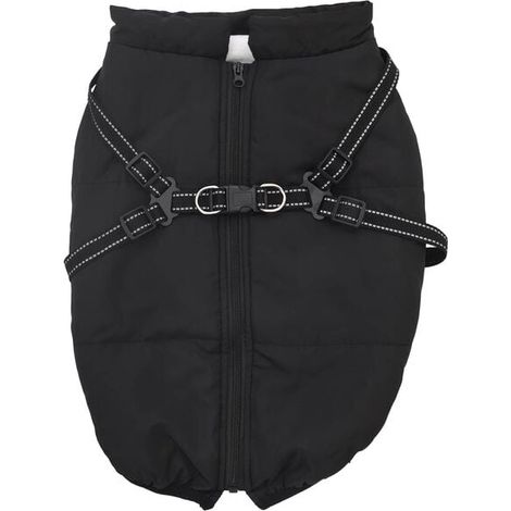 Veste noire à motif chien, L48, polaire et polyester.