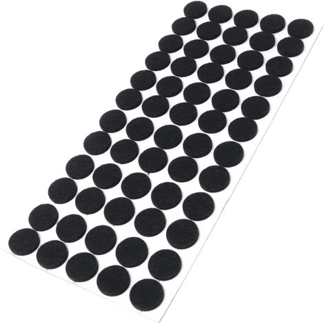 Adsamm / 60 x feltrini autoadesivi / neri / Ø 20 mm / tondi / piedini per mobili in feltro da 3.5 mm di spessore / pad protettivi per arredi (1/4)