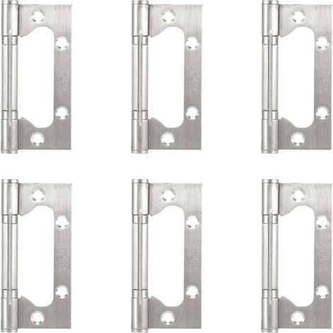 6 Pièces Charnières à Ouverture Plate en Acier Inoxydable pour Portes Fenêtres, Paliers Silencieux Quincaillerie Meuble (1/5)
