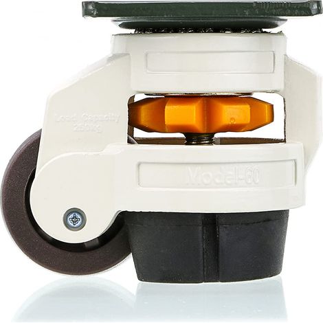 GD-60F Lot de 4 roulettes rétractables de nivellement pour meubles robustes, établi, table de soudure, capacité de charge totale 1000 kg (1/5)