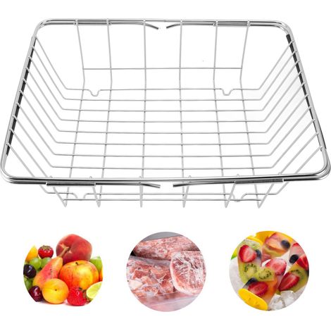 Organizador extensible de acero inoxidable para congelador, capacidad de carga de 20 kg, base plana, dimensiones: 30 x 37 x 40 cm. (1/5)
