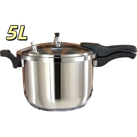 Autocuiseur professionnel, Cocotte-minute 5L, pour plaques induction cuisinières gaz, Usage domestique, Accélérer cuisson aliments (1/5)