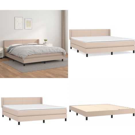 Boxspringbett Matratze Cappuccino-Braun 180x200 cm Kunstleder - Boxspringbett - Betten - Doppelbett - Kunstlederbett - Lattenrost - Home & Living (1/5)