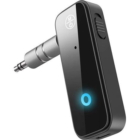 Adattatore Bluetooth ausiliario per auto (versione aggiornata), ricevitore/trasmettitore Bluetooth 5.3 2 in 1 con display, compatibile con altoparlanti per auto, impianti stereo e cuffie (1/4)