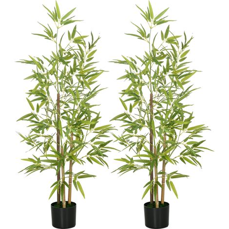 Pianta artificiale di bambù, altezza 120 cm con vaso, decorazione d'interni, molto realistica